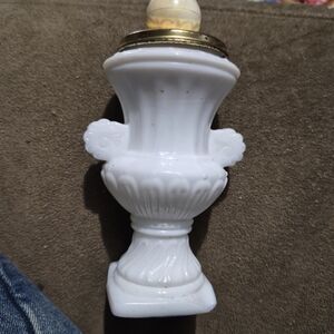 1970s Avon Milk Glass Grecian Urn Decanter For Silk And Honey Bath Foam 5 FL. OZ